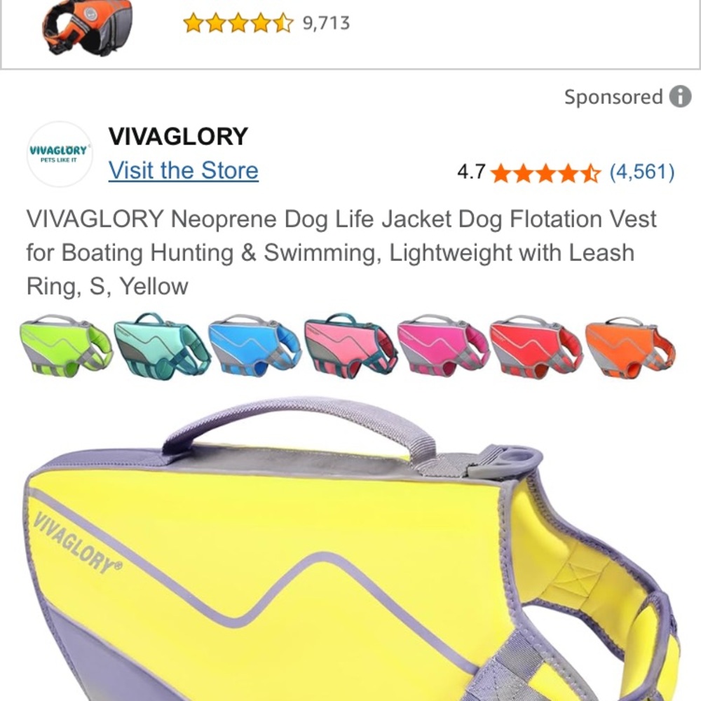 Dog Lifejacket Sz S Canary Yellow Neoprene Dog Life Vest W/ LightReflecting trim - Picture 1 of 10